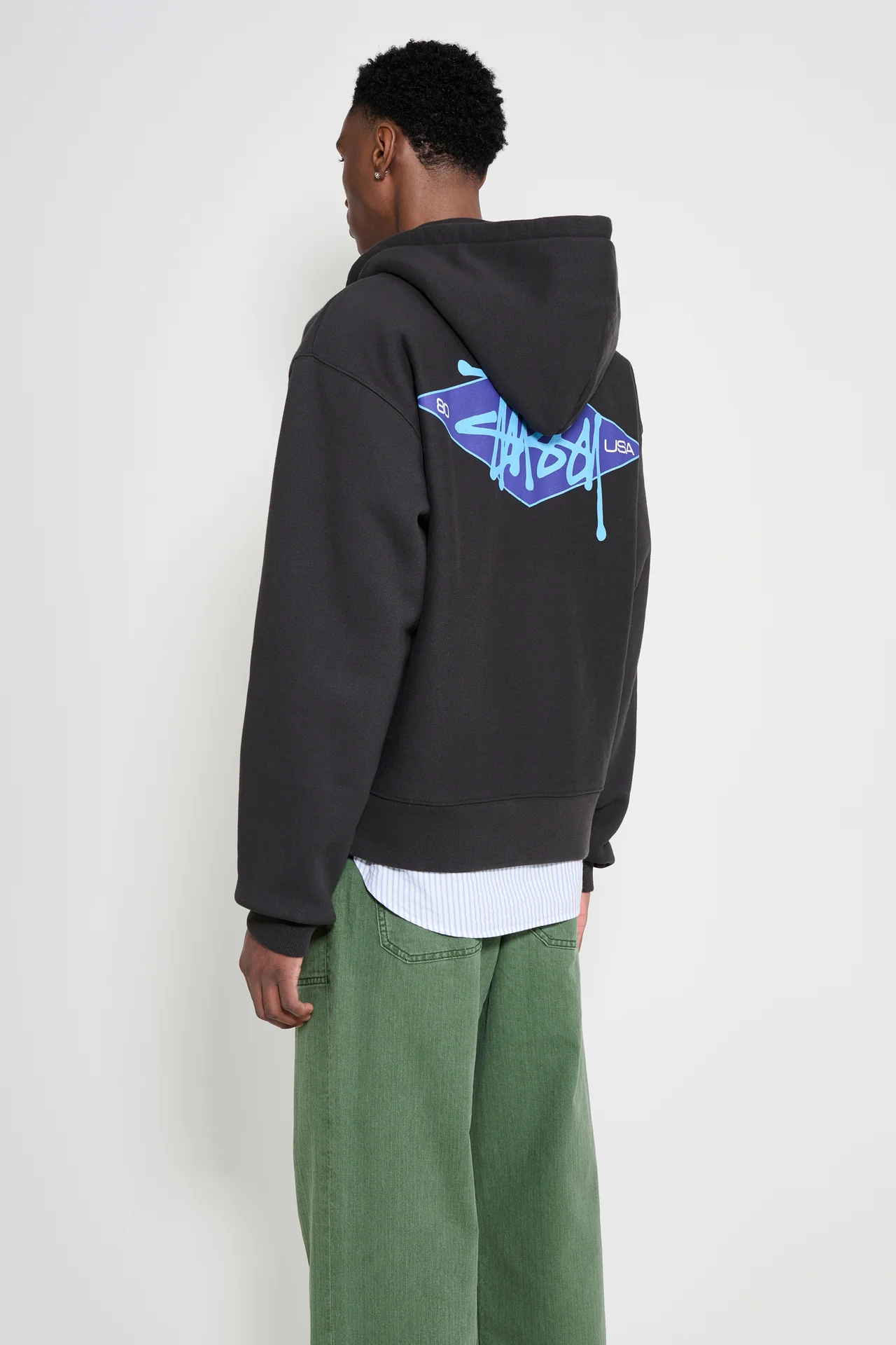 Stüssy Basic Diamond Zip Hood Black