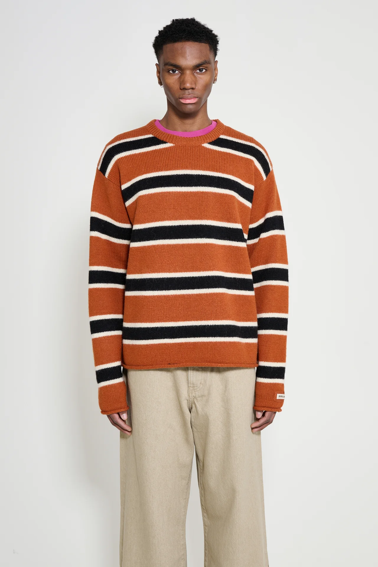 Stüssy Striped Wool Sweater Umber 2