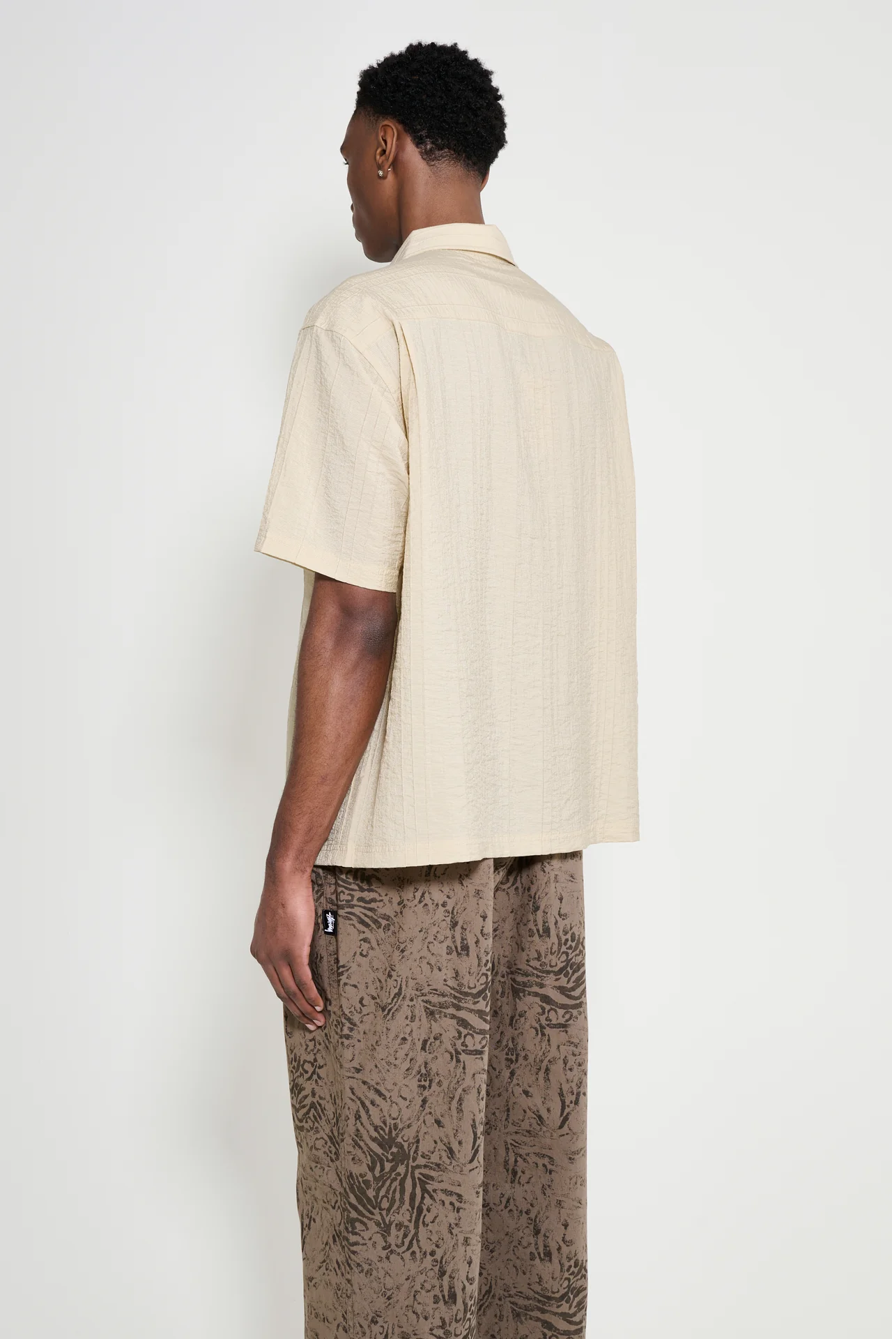Stüssy Pleated Textured Shirt Tan